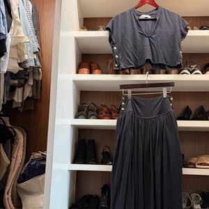 Free People Charcoal Two-Piece Set